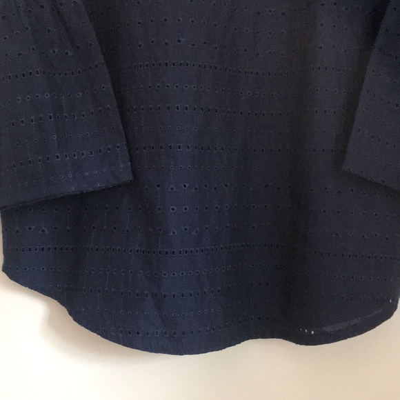 Izod Navy Balloon Flare Sleeve Blouse Size M - Picture 15 of 15